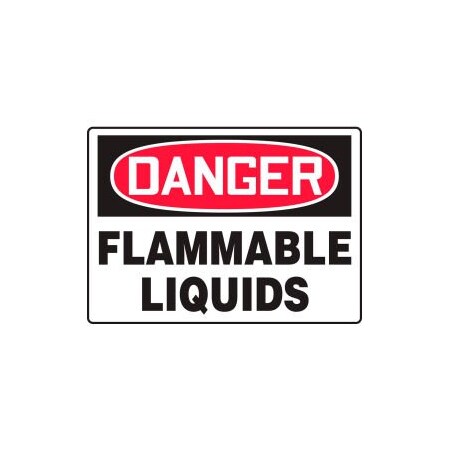 Accuform Danger Sign, Flammable Liquids, 14inW x 10inH, Adhesive Vinyl MCHG102VS